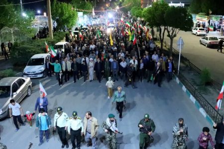 خیابان‌های ابهر همچنان مملو از مدافعان وطن